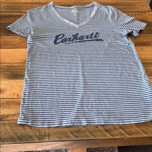Carhartt Women’s Grey Striped T-shirt M